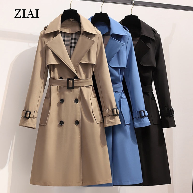 Damen Trenchcoat Plus Size Langarm 2
