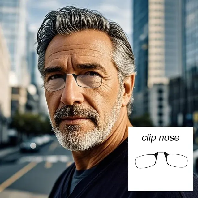 Nasenclip-Lesebrille mit transparentem Etui 3
