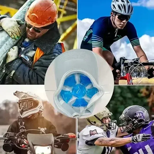 Blauer Gel-Eisbeutel für Helme und Hüte 3