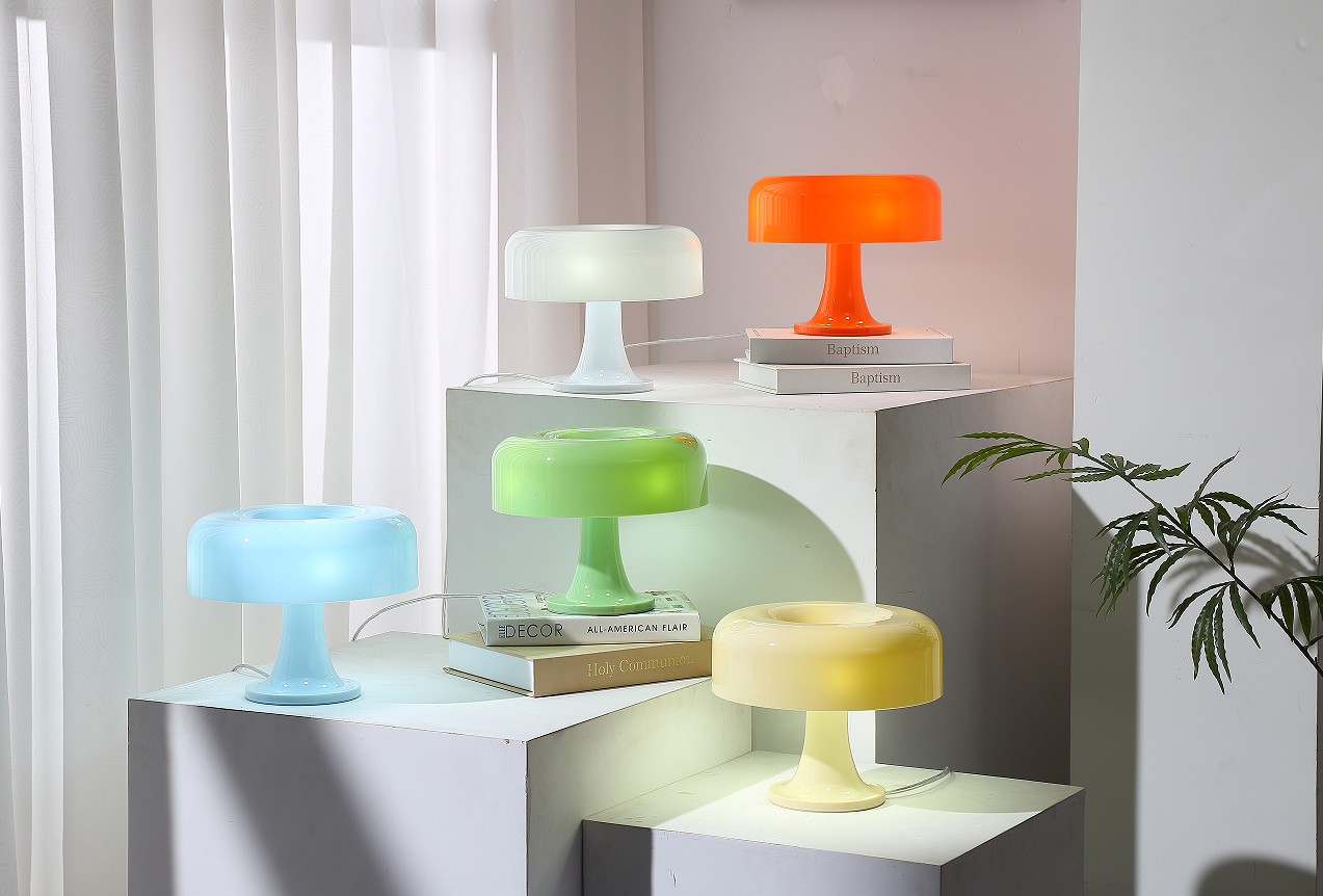 Orangefarbene Pilzlampe, dimmbar, 3 Modi 3