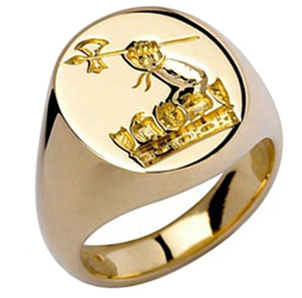 Vintage 10K Gold Herrensiegelring mit Emaille 4