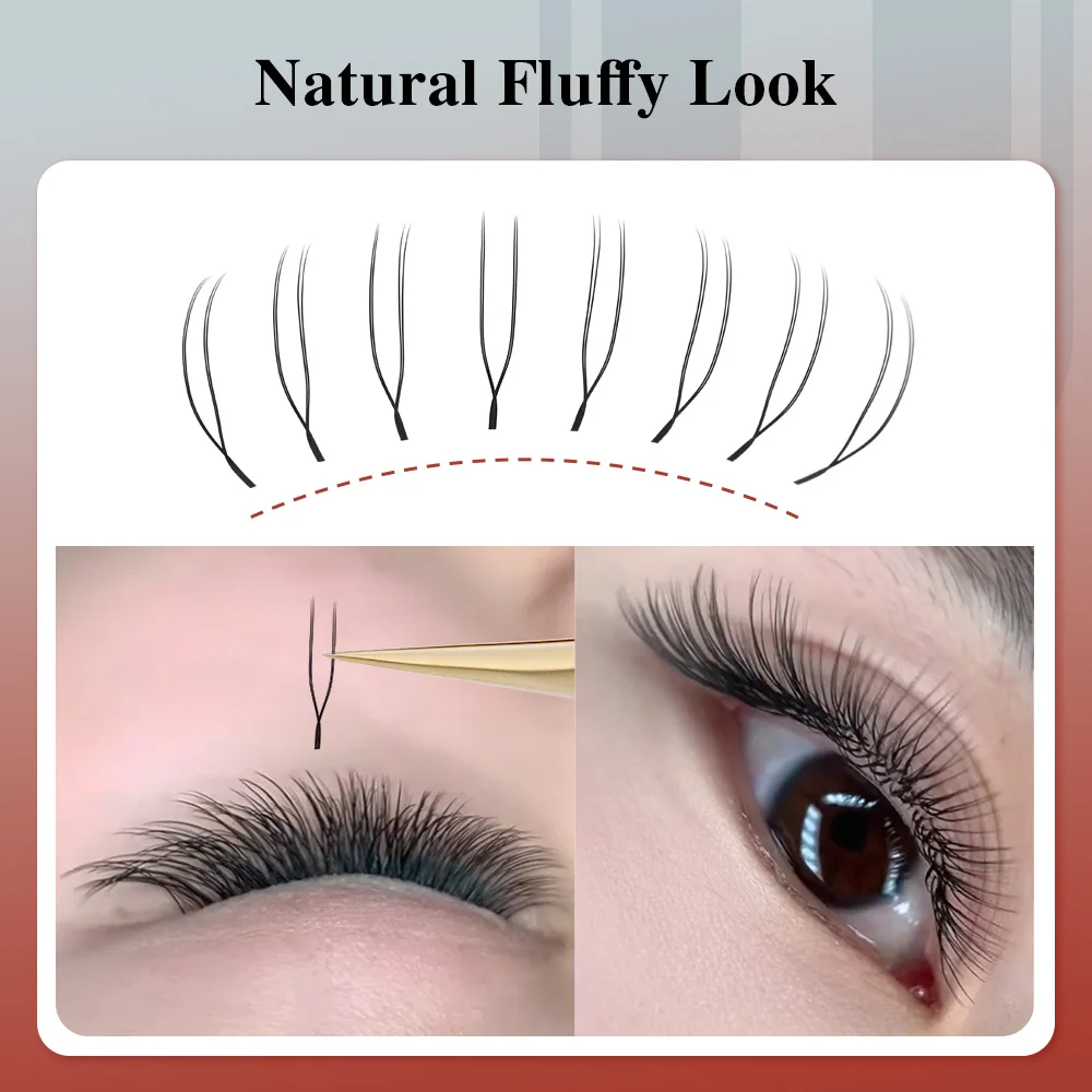 Weiche U-Form Wimpernverlängerung, natürlich 4