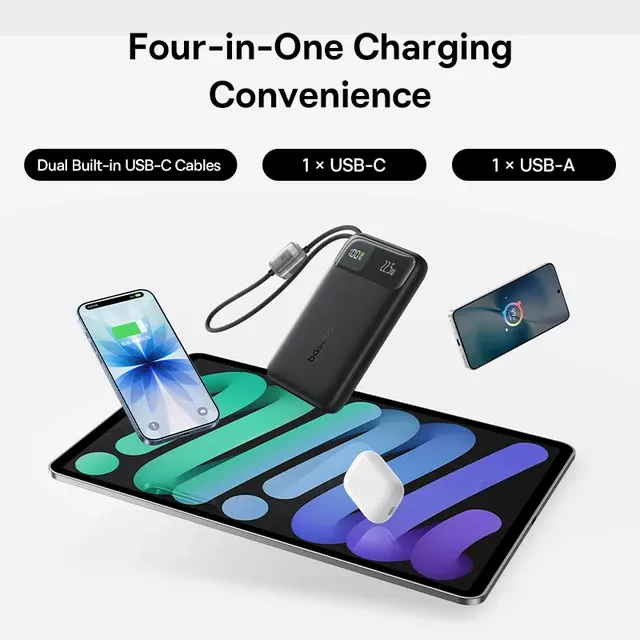 Dünne Powerbank mit Kabel 2