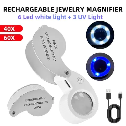 Juwelierlupe mit UV-Licht