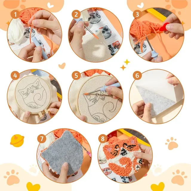Punch-Needle-Untersetzer-Set 3