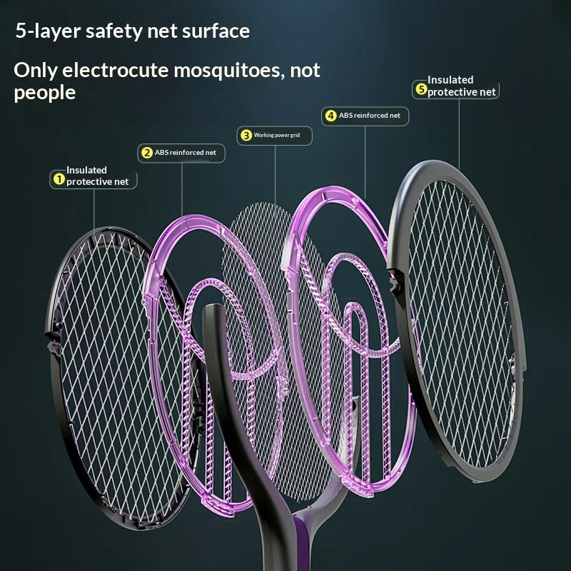 Rotierende wiederaufladbare Elektro-Fliegenklatsche mit Lampe 2