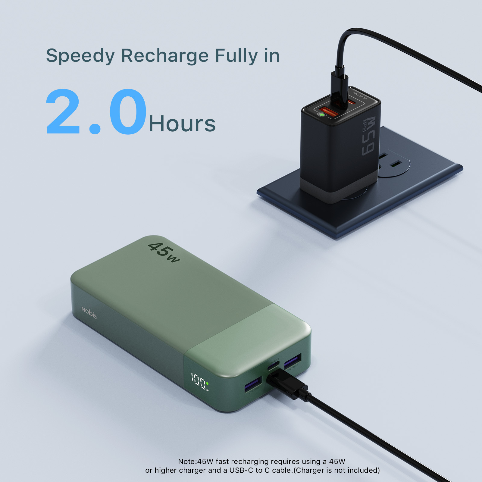 Tragbare 10000mAh Powerbank mit LED 4