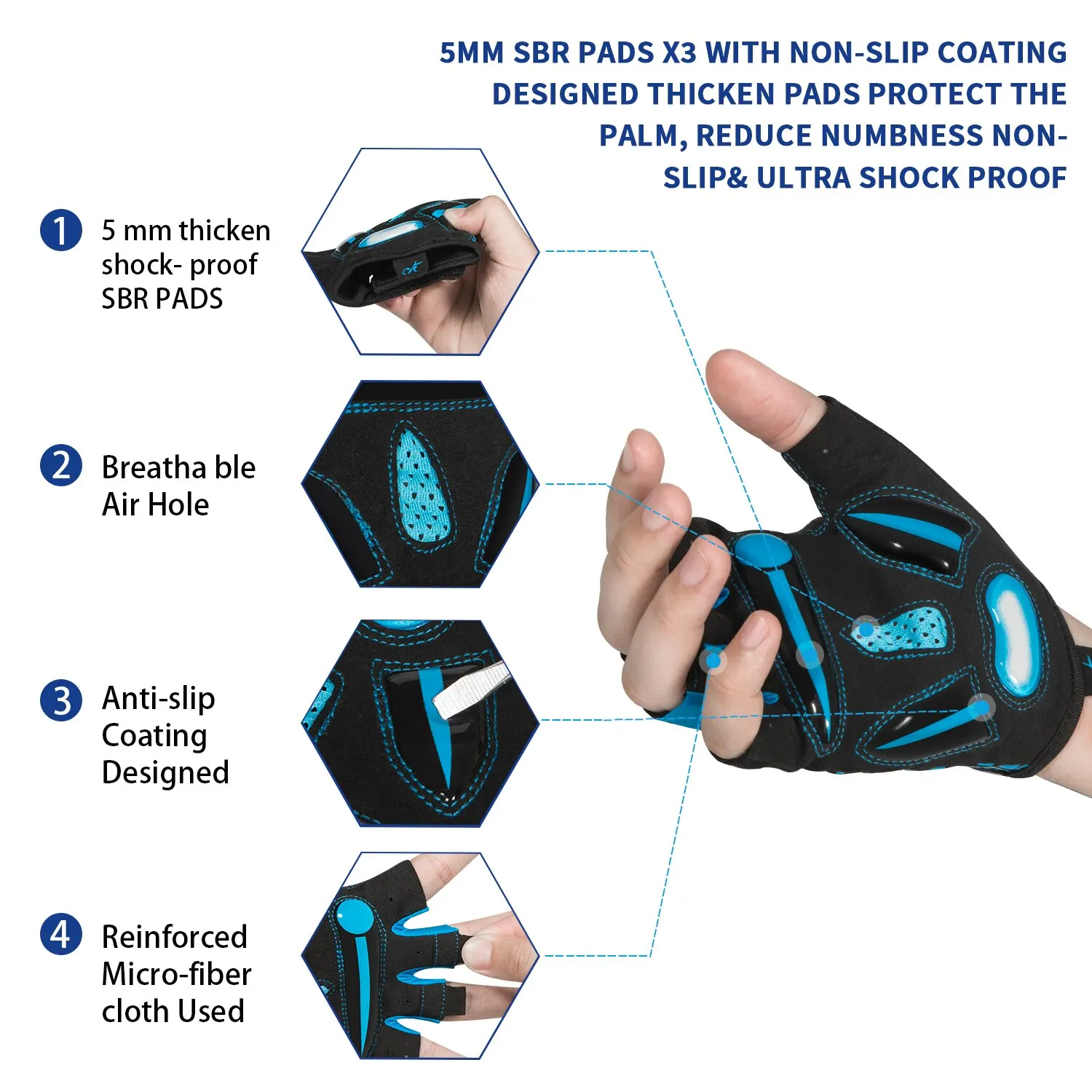 Atmungsaktive Gel-Radhandschuhe für Männer 2