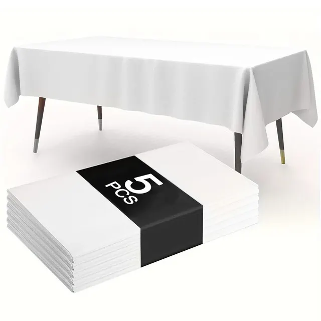 Einweg-Tischdecke aus Kunststoff, Weiß 1