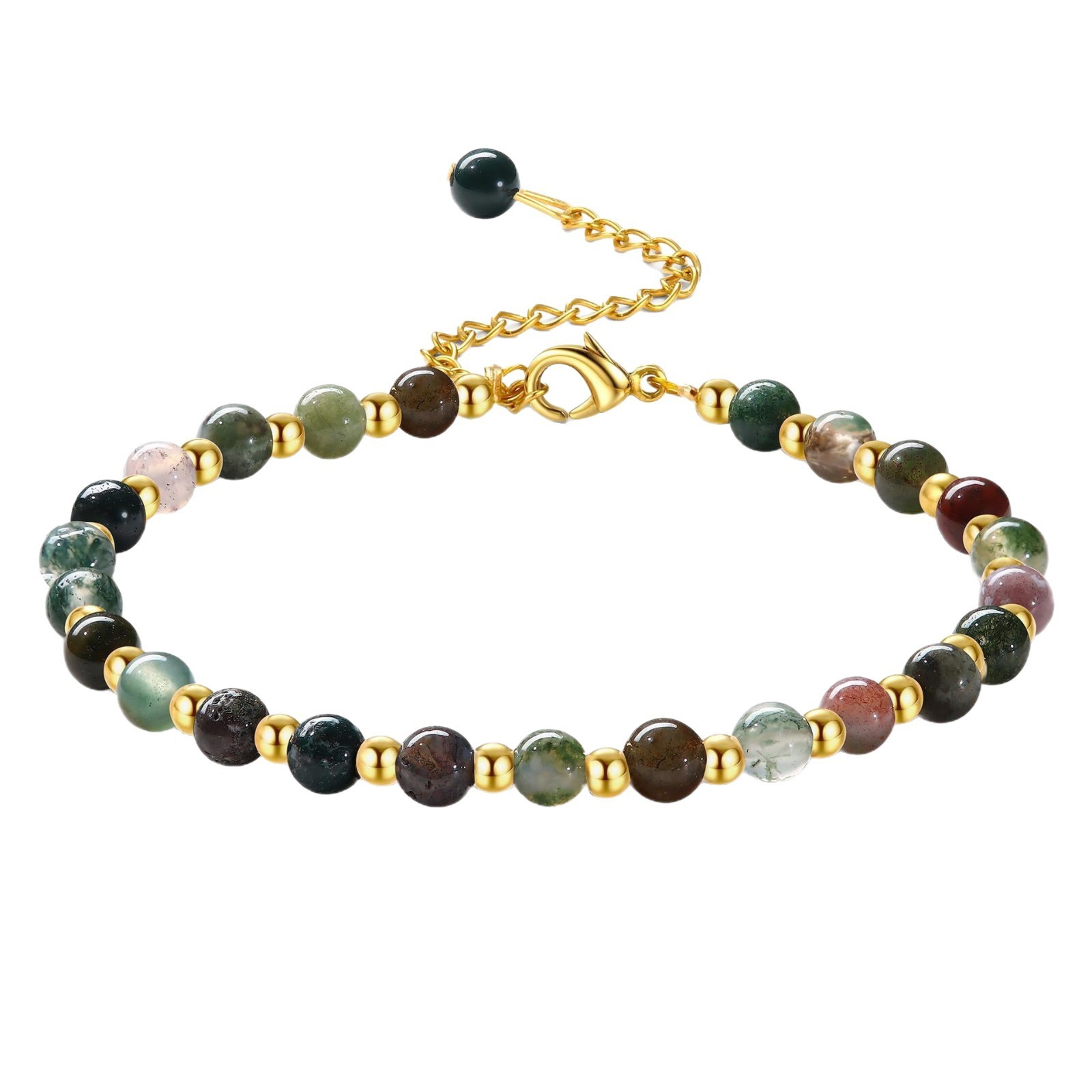 Edelstahl-Armband mit goldenen Perlen für Damen 3
