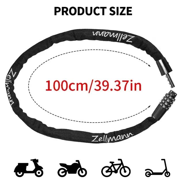 Fahrradkettenschloss mit Zahlencode 3