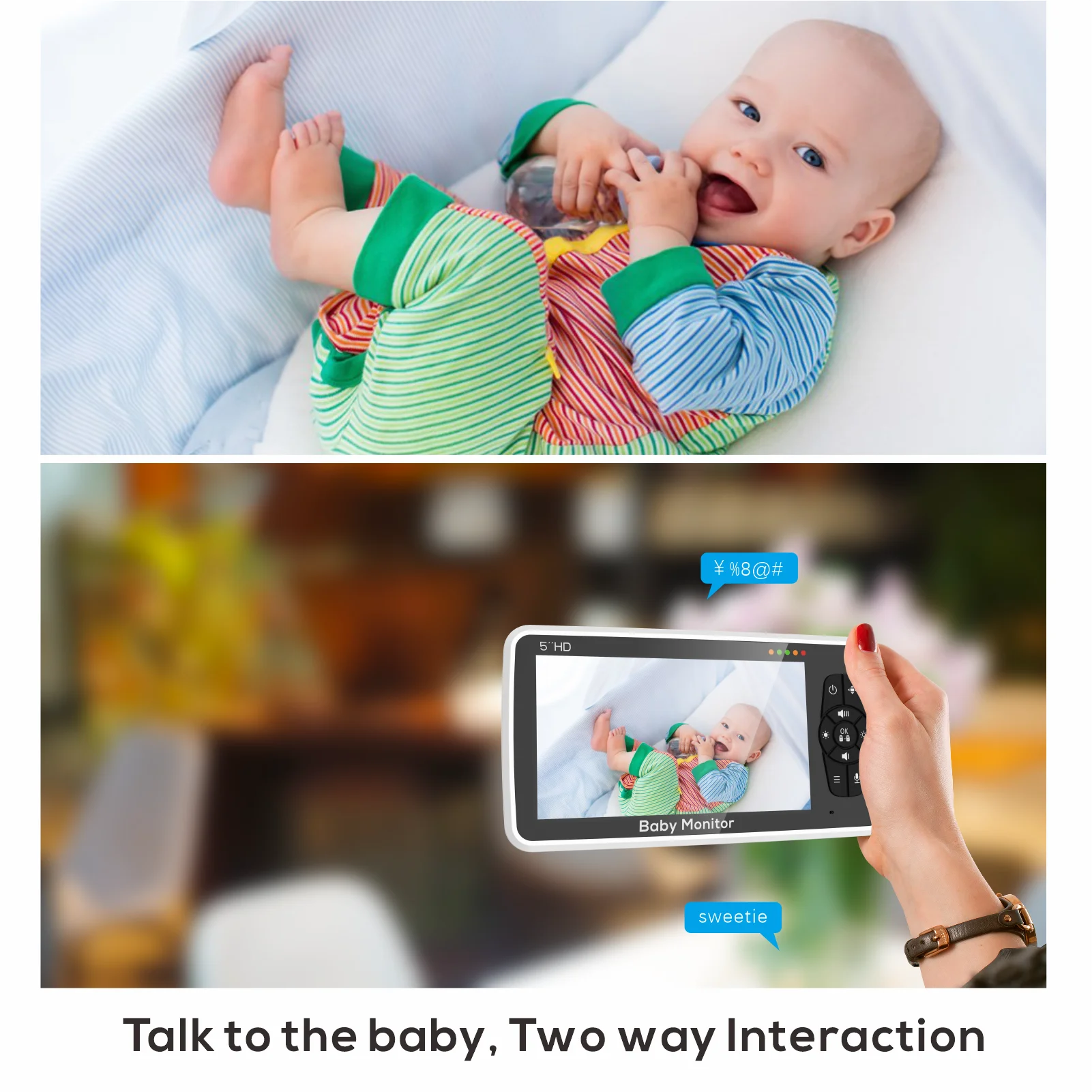 5-Zoll Video-Babyphone mit Zoom und Akku 4