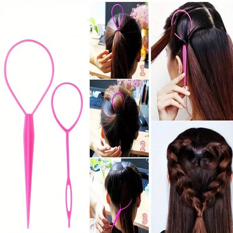Haar-Flechtwerkzeug-Set mit Haargummis 3