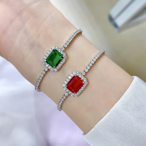 Silberarmband mit Smaragd