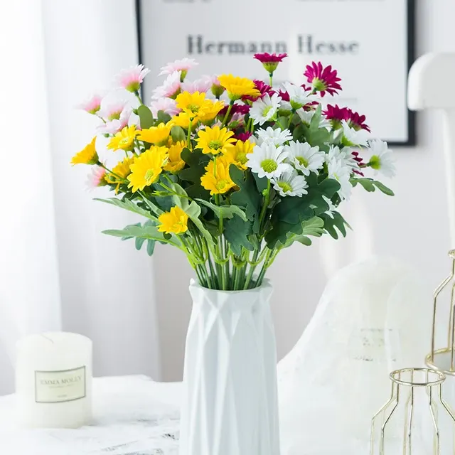 21-köpfiger Herbst-Seidenblumenstrauß Gänseblümchen 2