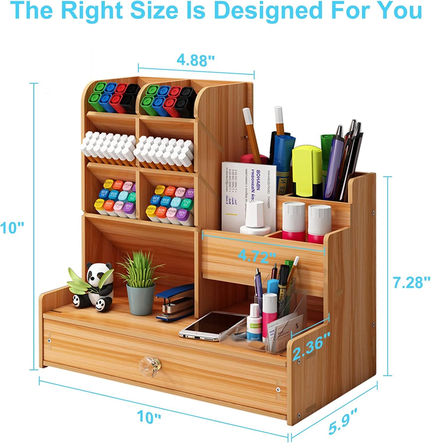 Holz-Schreibtischorganizer mit Schublade 4