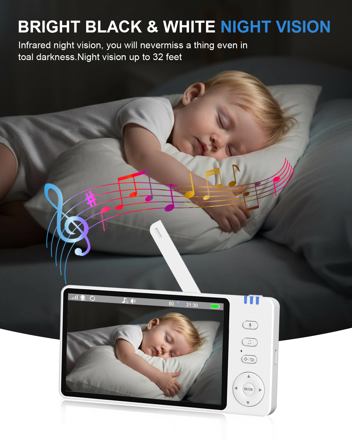 5-Zoll Babyphone mit Nachtsicht und Kamera 4
