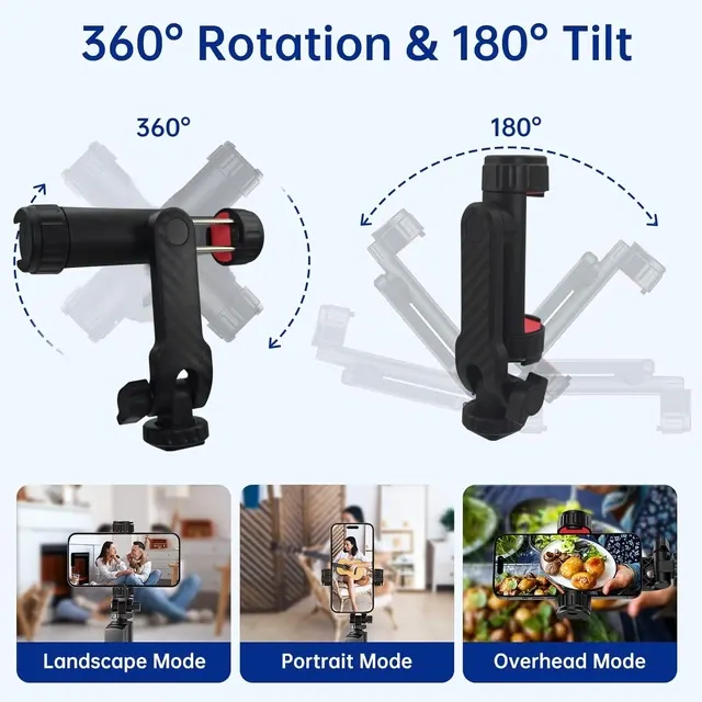 360°-Handy-Stativhalterung mit Cold-Shoe-Adaptern 4