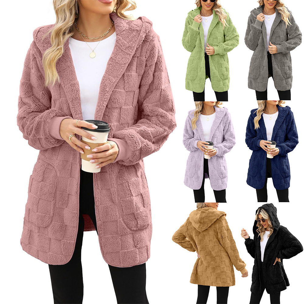 Kapuzen-Strickjacke
