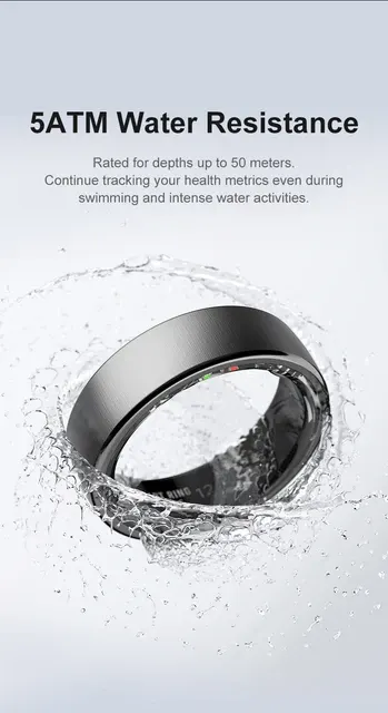 Smarter Gesundheitsring aus Titan, wasserdicht 2