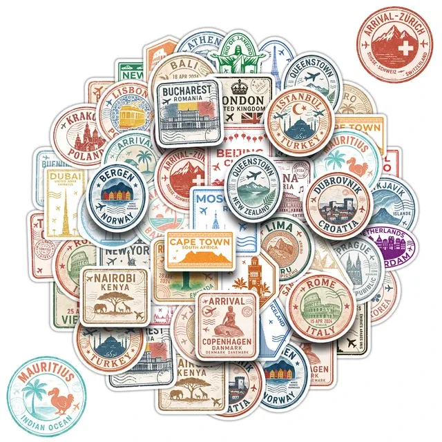 Vintage-Reisesticker-Set 2