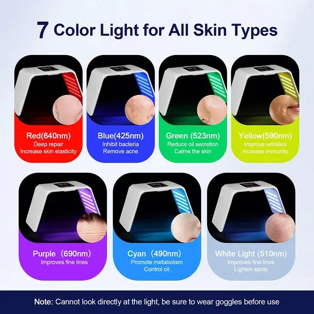 Faltbare 7-Farben LED-Gesichtsmaske 3