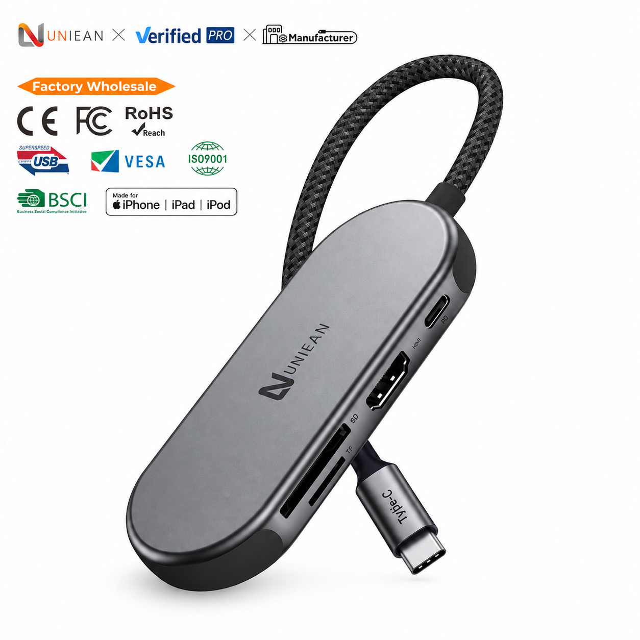 7-in-1 USB-C Hub mit 4K-HDMI und 100W