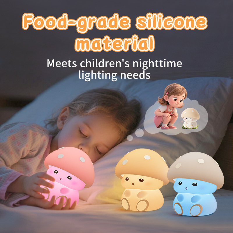 Pilz Nachtlicht Silikon USB Akku Kinderzimmer 2