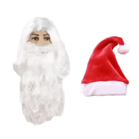 Weihnachtsmann-Perücke mit Bart