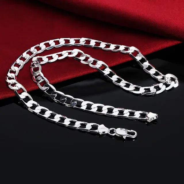 Sterlingsilber Flachkette mit Charms 6mm 2