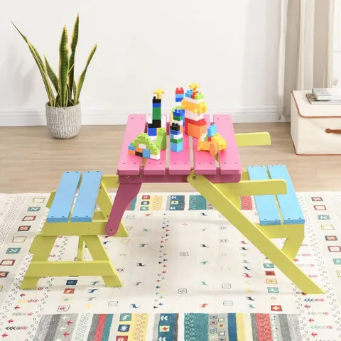 Kinder-Sitzgruppe 3-in-1 mit Tisch und Bänken