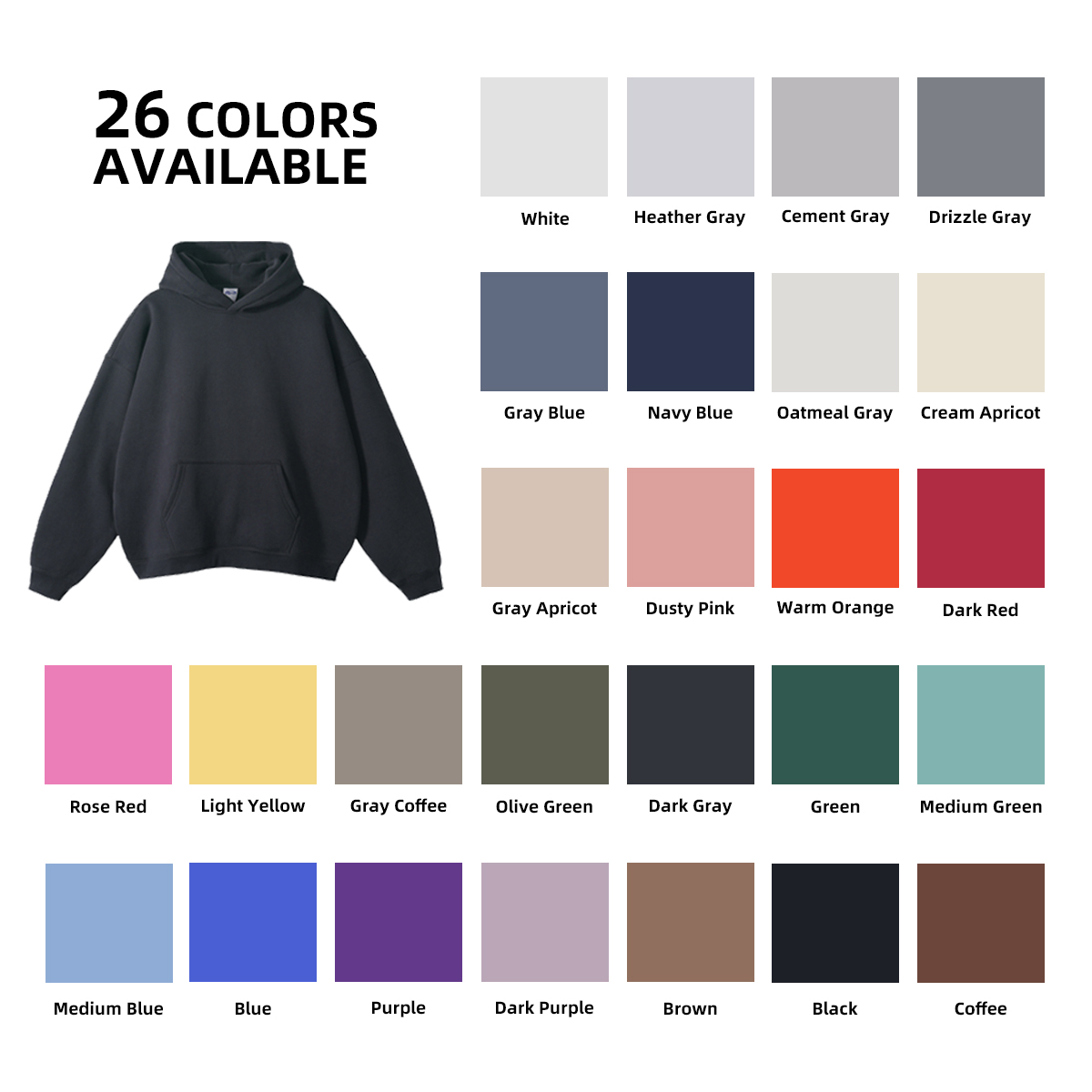 Dicker Fleece Hoodie 350 GSM Unisex Blanko 4