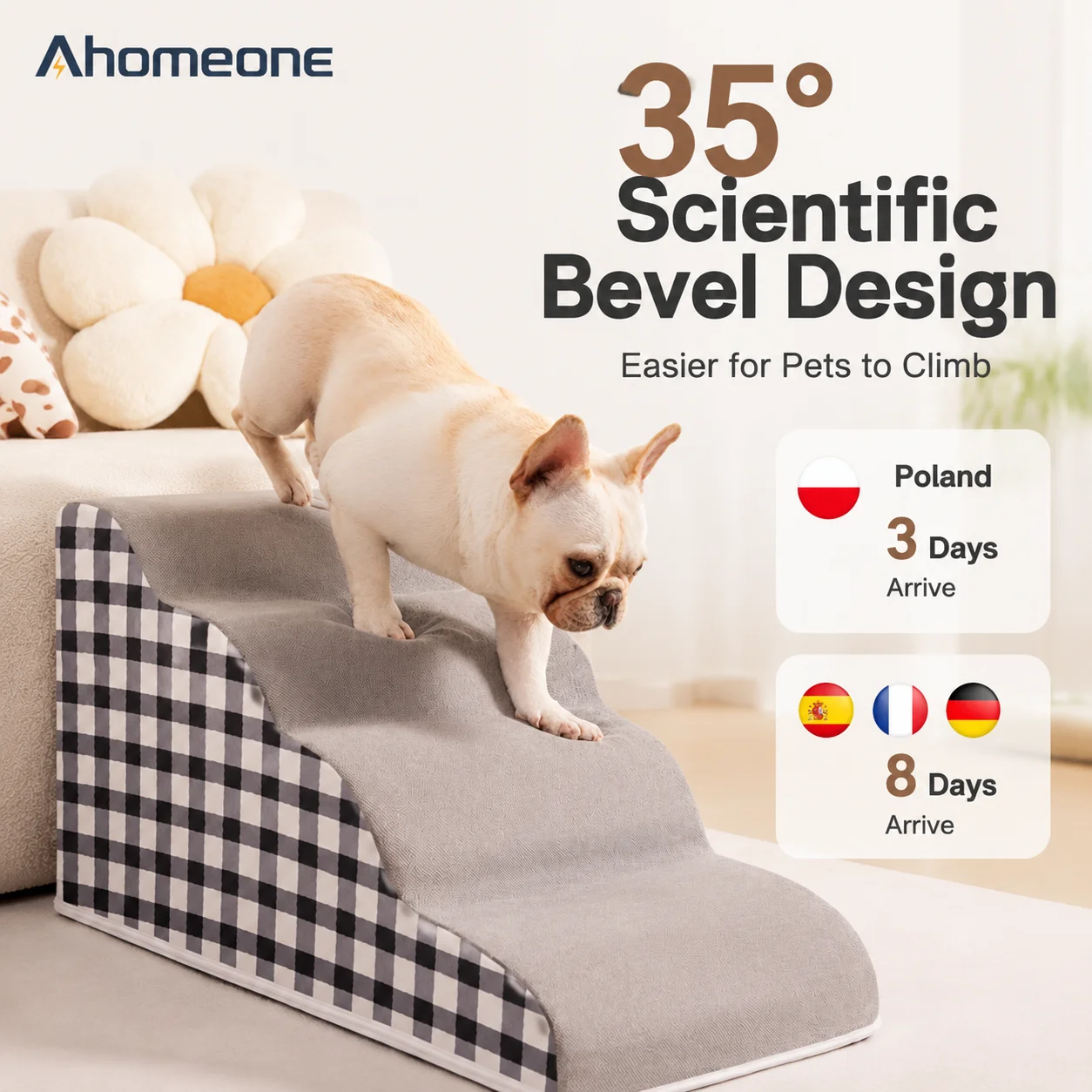 3-stufige Hundetreppe aus Schaumstoff