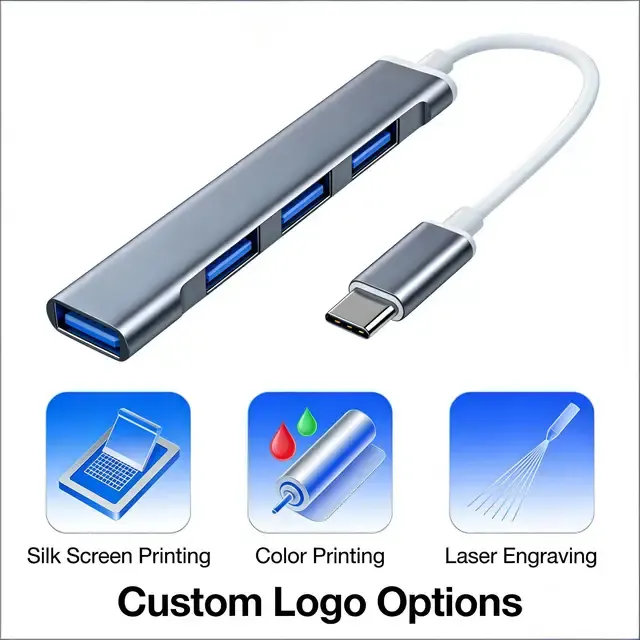 4-in-1 USB-C Adapter aus Metall und Kunststoff 3