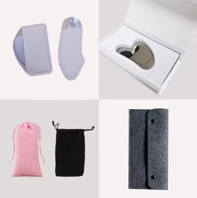 Edelstahl Gua Sha Set für Gesichtsmassage 2