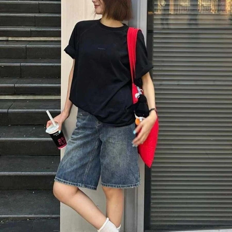 Damen Jeansshorts mit hoher Taille 4