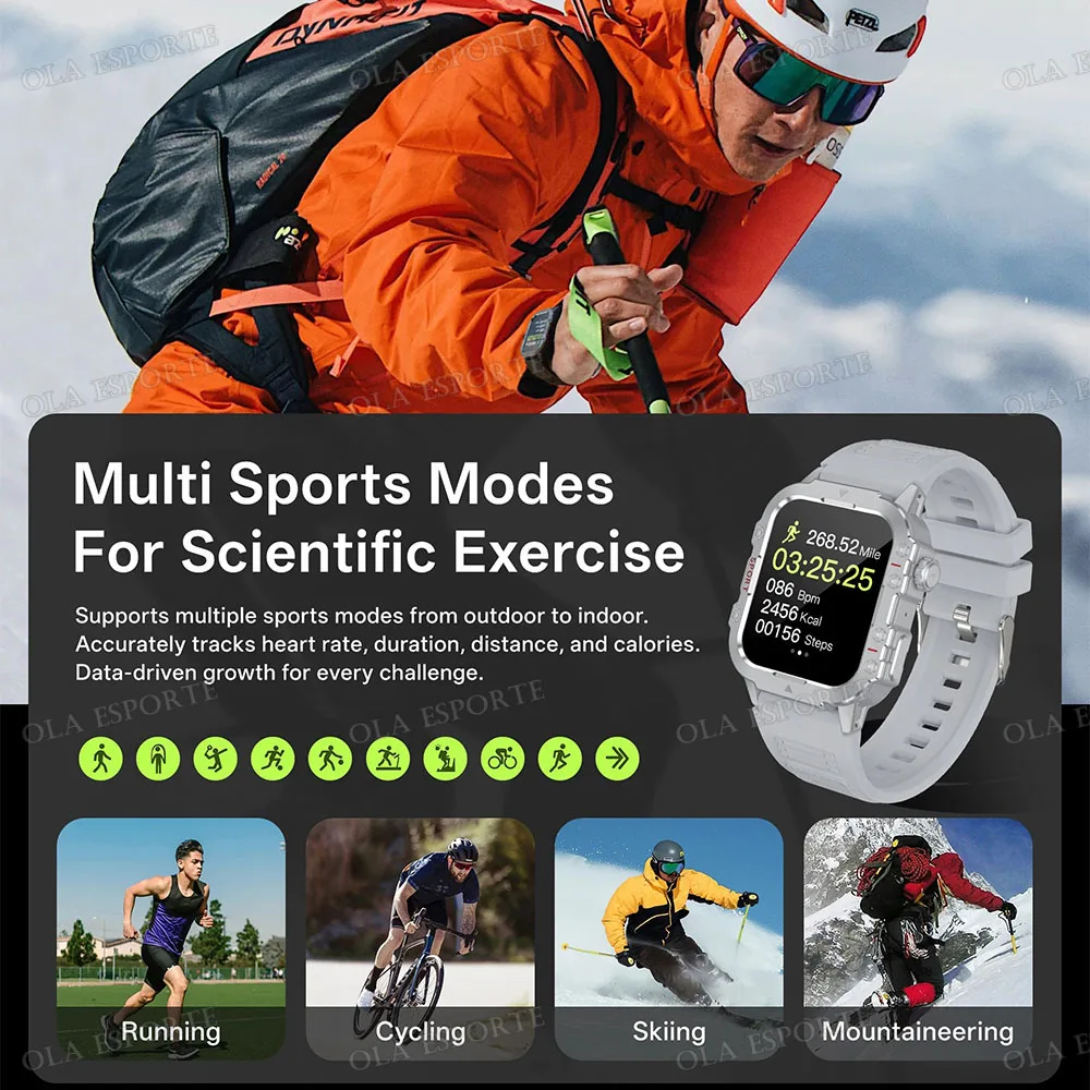 Militär-Smartwatch mit GPS und Taschenlampe 4