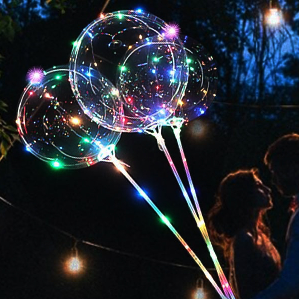 LED Bobo Ballons 20 Zoll mit Stab 2