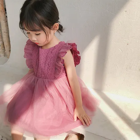 Kinderkleid mit Spitzenweste