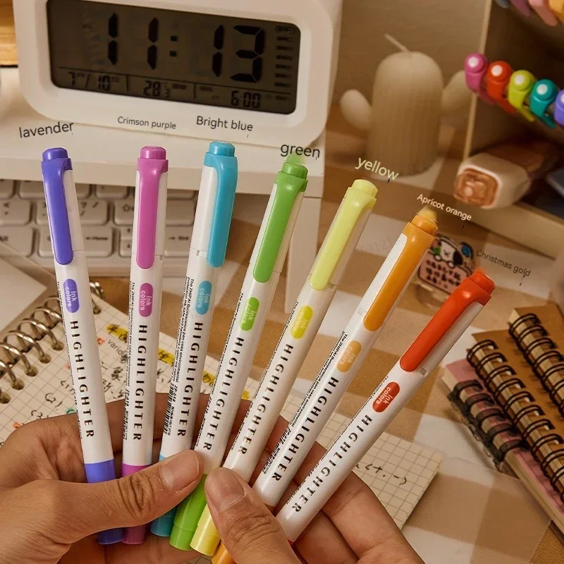 Doppelkopf-Textmarker-Set in Pastellfarben, 5 Stück 2