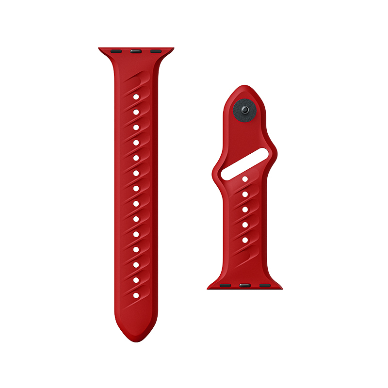 Quick-Release Uhrenarmband aus FKM-Gummi in Rot 3