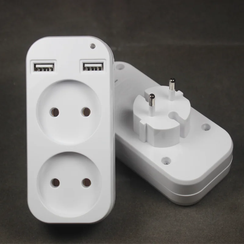 EU-Steckdosenadapter mit 2 USB-Anschlüssen 3