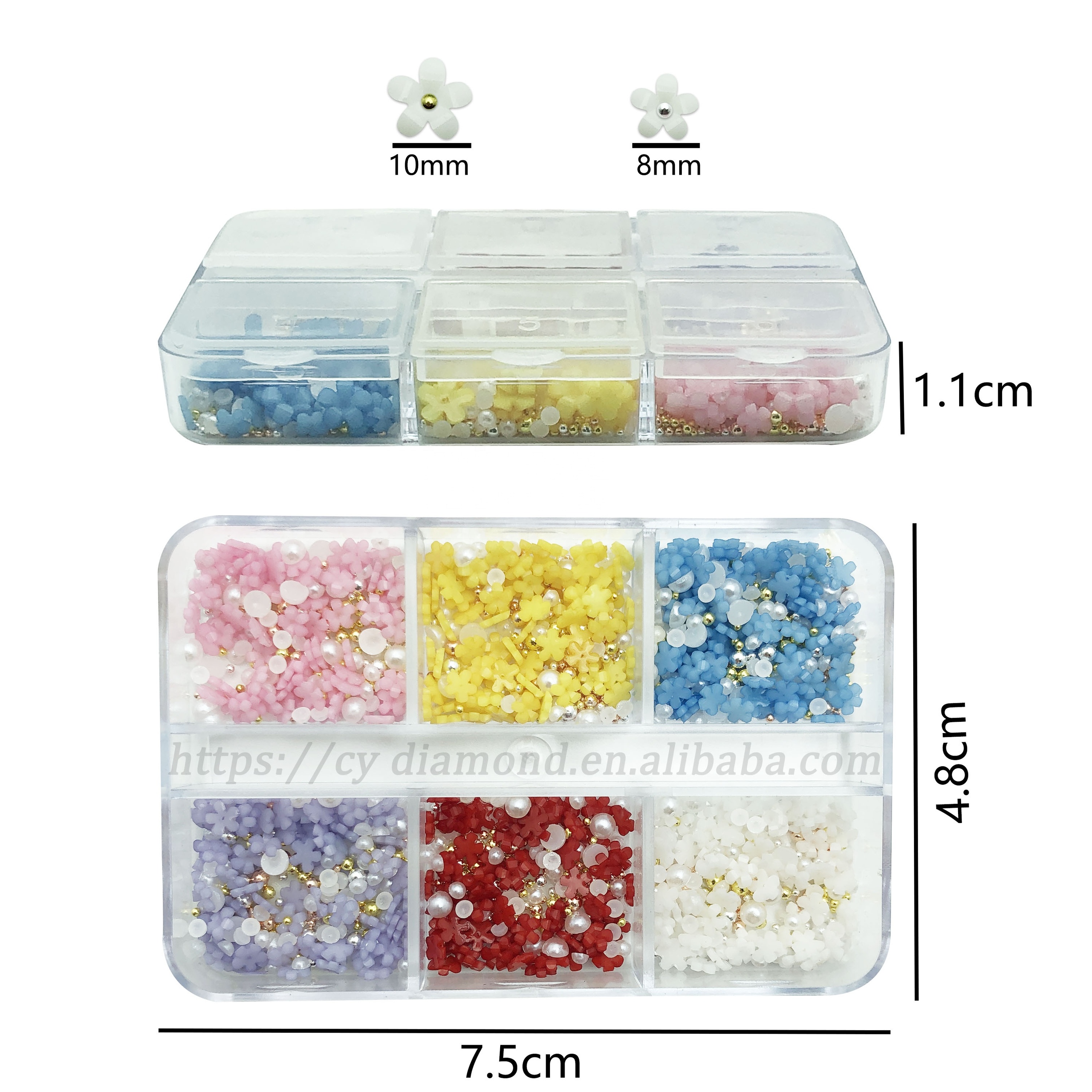 Harz Nail Art Blumen Dekoset 3D 4
