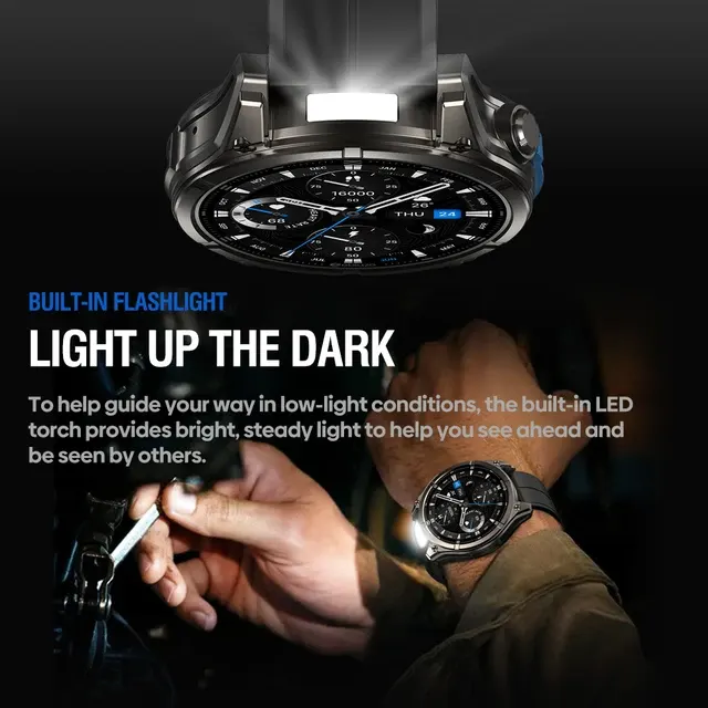 Smartwatch mit Anrufen, Taschenlampe und Blutdruck 3