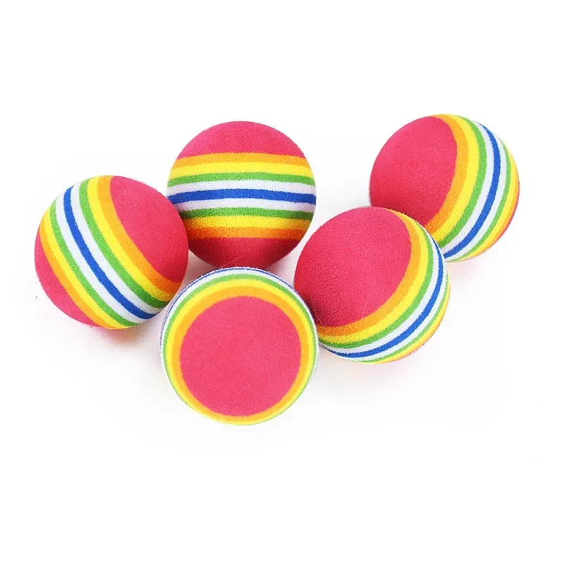 Regenbogen-EVA-Katzenspielball mit Rassel 2