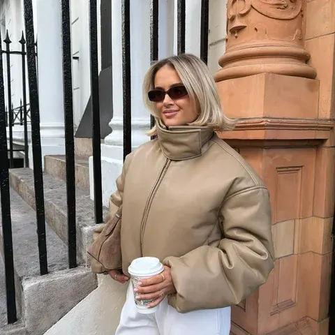 Kunstleder-Winterjacke