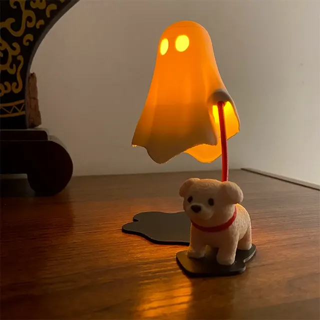 3D-gedruckte Geister- und Hundefigur Halloween 4