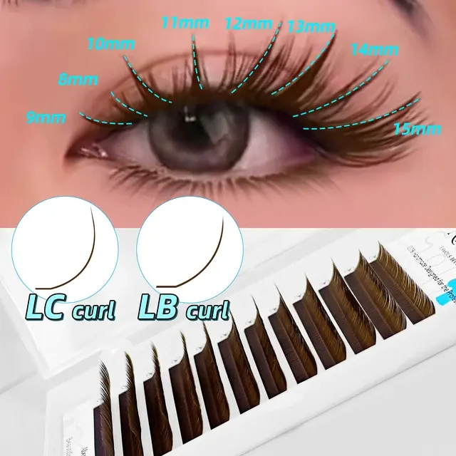 Braune Russische Volumenwimpern, flauschig 3