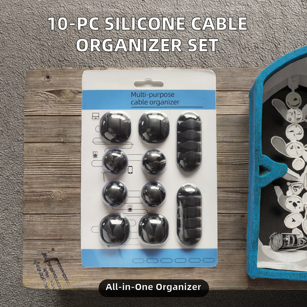 Silikon USB Kabelclips Organizer 10-teilig 2