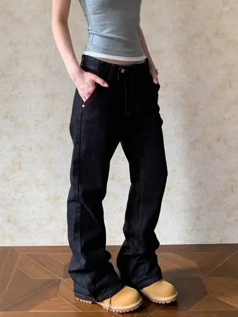 Damen-Baggy-Bootcut-Jeans 3